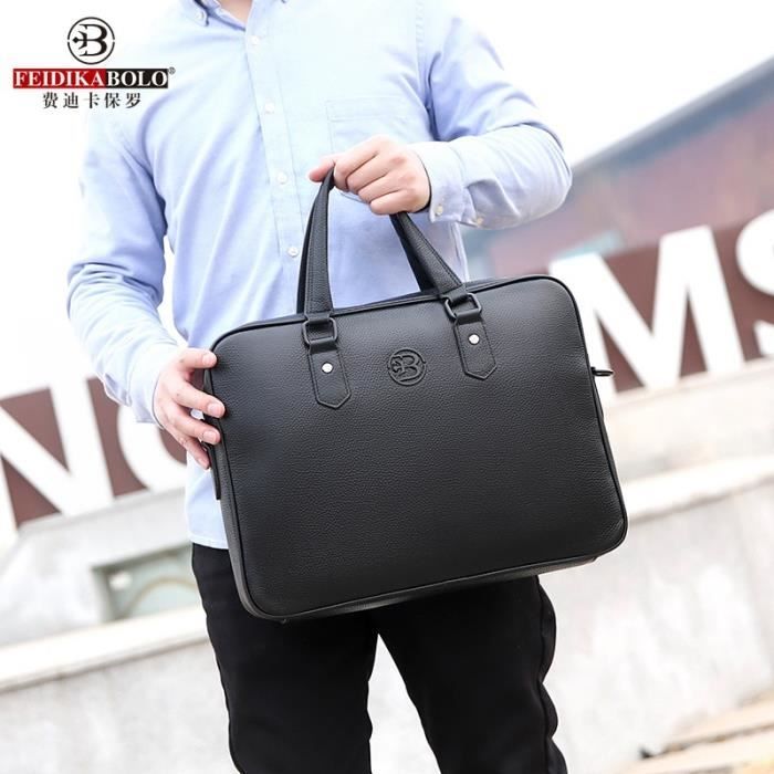 Sac Business Homme Sac Serviette en PU Cuir Sac à Main Porte Document  hangbag199-Le noir - Cdiscount Bagagerie - Maroquinerie