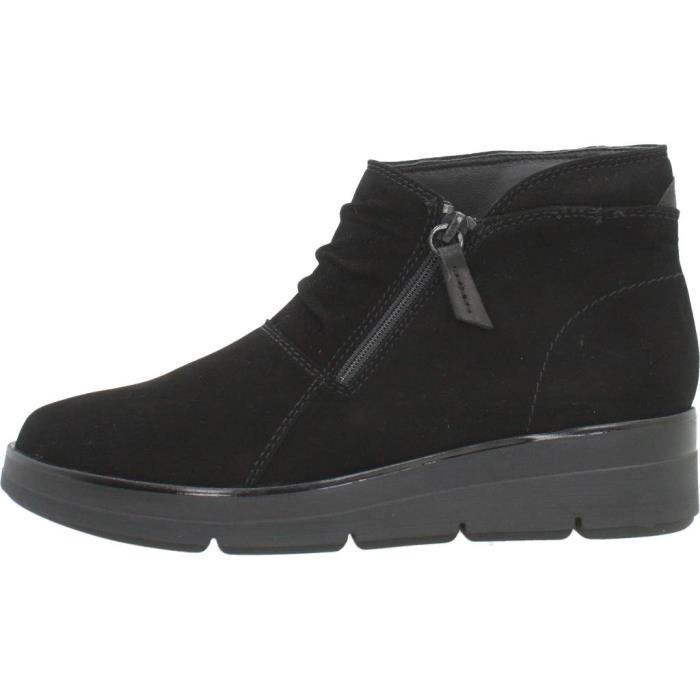 Bottine femme Clarks 115166 Noir Textile Zip Semelle interieure amovible
