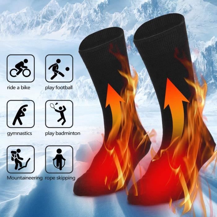 Chaussettes Chauffantes Électriques, Lavable Chauffe Pied pour