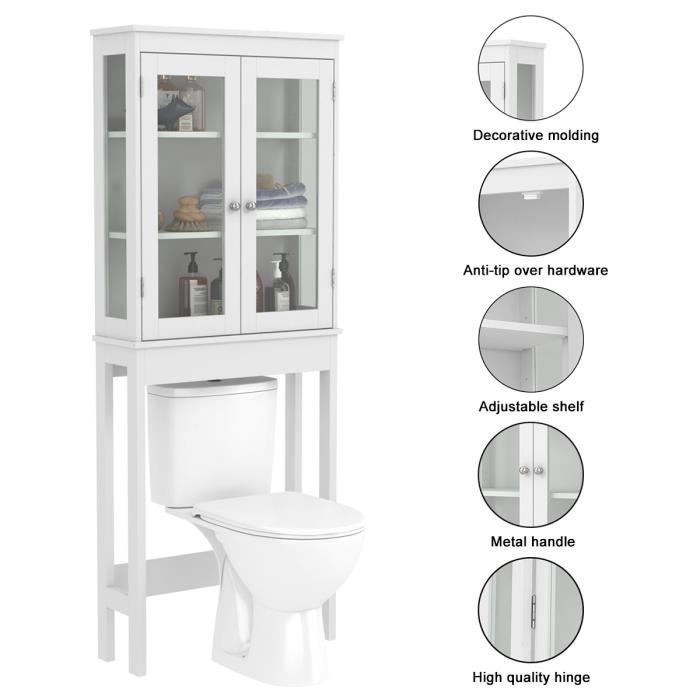 Meuble WC ou machine à laver étagères Réglables DIY L 66cm Grande