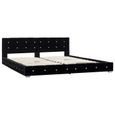 CES- Cadre de lit double avec tête de lit avec matelas Noir Velours 180 x 200 cm -9786624217062-2