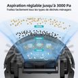 Robot Aspirateur Laveur Poils Animaux, HONITURE G20 Aspirateur Robot 3 en 1, 3000PA, Alexa/WiFi/APP, Ideal pour Tapis Sols Du-2