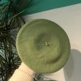 olive green -chapeau en laine pour femme, bérets, avocat, vert, Vintage, casquette d'artiste, bonnet de peintre, couleur douce, chau-2