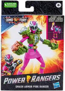 Power Rangers Dino Fury – Figurine Ranger Vert Armure Cosmic 15 Cm, Articulée, Avec Arme Et Clé, Cadeau Pour Enfants