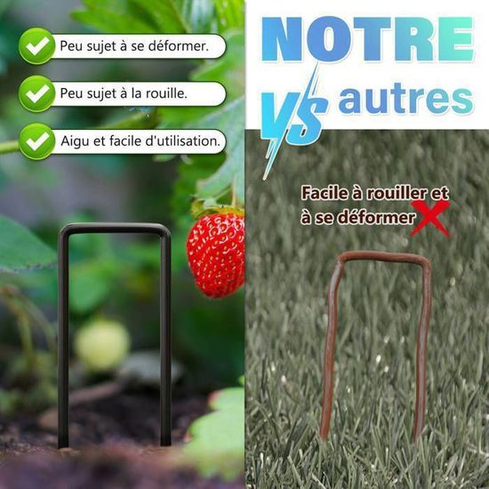 Qianruida 50 Pcs Piquets De Fixation Acier - Sardines Camping, Jardin Et Toile De Paillage