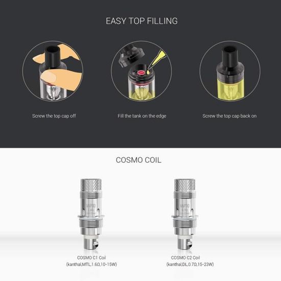 Vaptio COSMO Vape KIT 30W Cigarette lectronique MOD sans e liquide sans  nicotine[409] - Cdiscount Au quotidien
