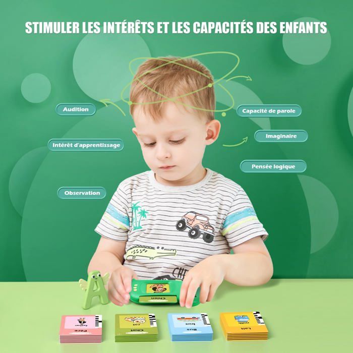 112 Cartes Mémoire Montessori Bilingues Anglais-Français Avec Audio - 224 Mots Pour Enfants 1 à 6 Ans