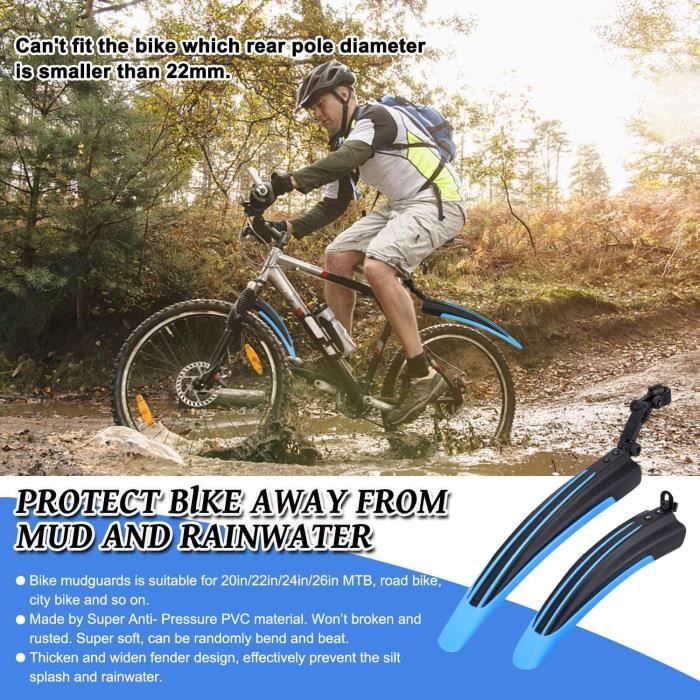Frogetu Garde-Boue Vélo Universel Pour 20-26 Pouces - Avant Et Arrière, Montage Facile Sans Outils