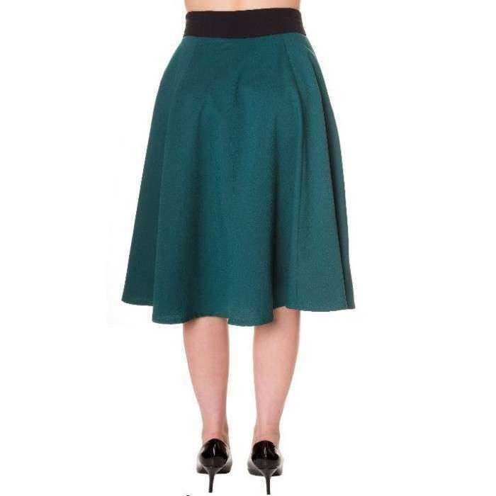 Jupe pin up style vintage taille xl 42 verte plume de paon