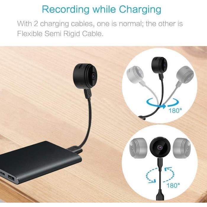 Caméra Espion Miniature HD 1080P - Sans Wi-Fi - Détection De Mouvement - Enregistrement Sur Carte SD - Pour Surveillance Discrète