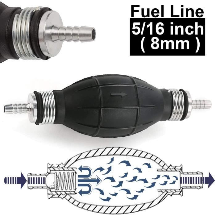 Pompe à Main Carburant 8 Mm Premium - Lot De 2 Pompes Manuelles Pour Diesel, Essence, Eau - Idéale Auto, Bateau, Moto