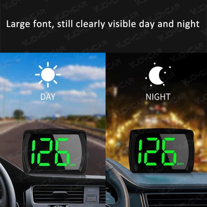 Compteur De Vitesse GPS Portable 3x2 Pouces - Affichage Numérique HUD Km/h - Alimentation USB Plug & Play