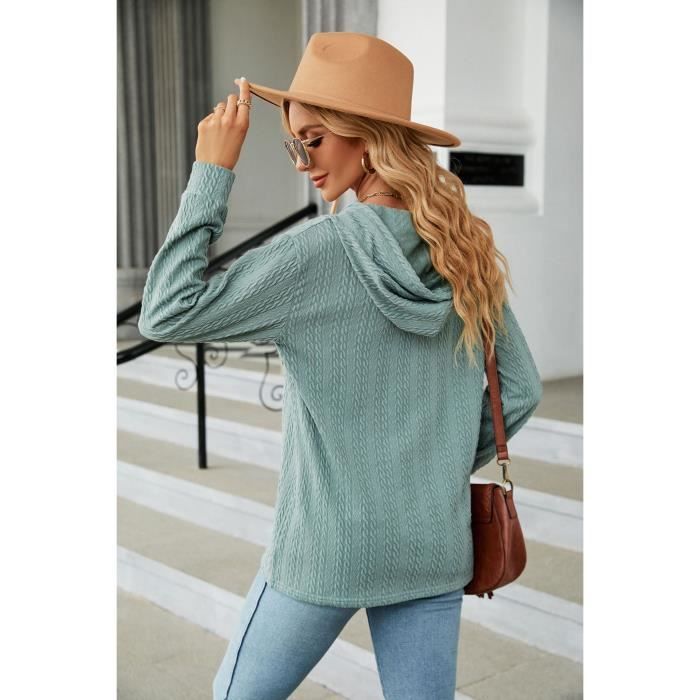 Sweat-shirt à Capuche Unisexe Hiver Doux Couleur Unie - Pull Confortable Homme Femme Loisirs