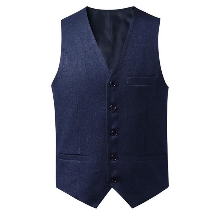 Veste+Gilet+Pantalon)Ensemble de Costume Homme Revers en Pointe