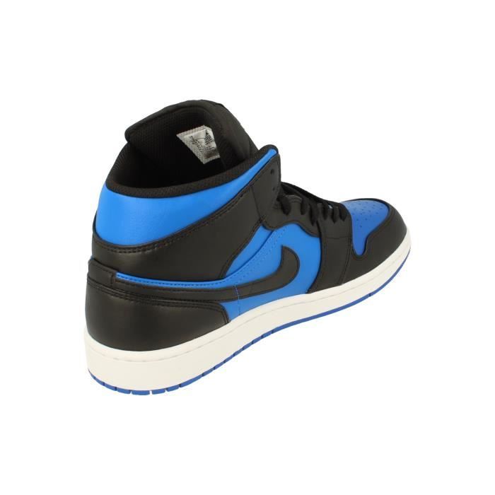 Baskets Nike Air Jordan Mid Homme Cuir Bleu Lacets