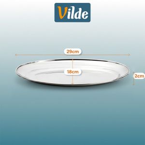 Plat Ovale Vintage Années 70 En Inox 20 X 12,5 Cm - Fabrication Française