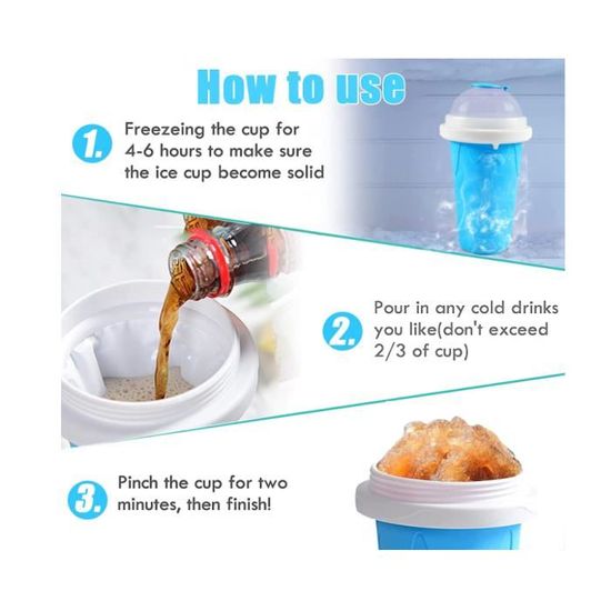 Tasse à Smoothie Glacé Réutilisable - Fabrique Des Granités Maison En 2 Minutes, Avec Paille-cuillère 2 En 1