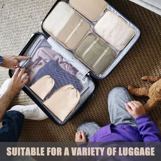 Set de 9 valises boîte d'emballage, organisateur de bagages de