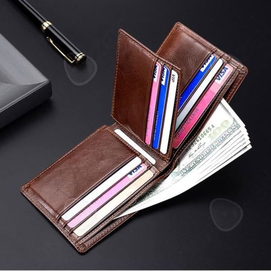 Porte-cartes RFID Pop-up Pour Homme - Cuir PU, Contient Jusqu'à 9 Cartes, Dimensions 9,7x7x1,4 Cm
