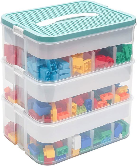 Nuyoah Lot 2 Boîtes Rangement Plastique A5 Avec Couvercle - Empilables Hermétiques Transparentes