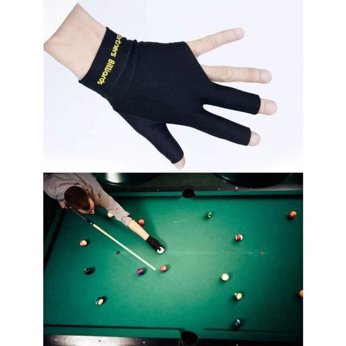 VGEBY Gant de billard Snooker Billard Shooter Cue Gants de piscine Main  gauche ouverte Gant Spandex à trois doigts - Cdiscount Jeux - Jouets