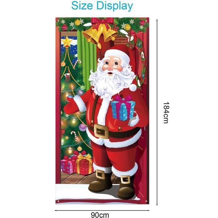 Tyanlenr Décoration De Porte Noel 200 X 90 CM, Couverture De