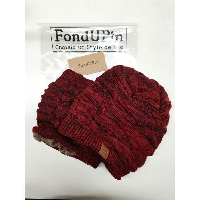 Hatiis Bonnet Avec Doublure En Satin Pour Homme Et Femme - Bonnet En Tricot Unisexe Pour Homme Et Femme, Noir Immergé, One Size