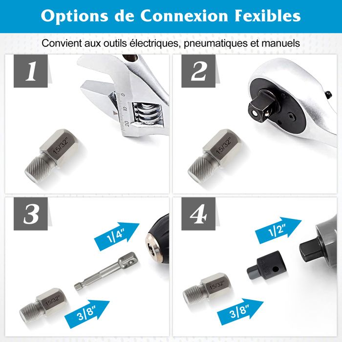 Set De 25 Douilles Extractrices De Vis Et Goujons - Outils à Main