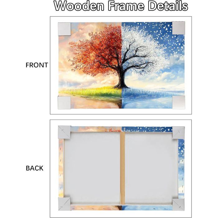 Tableau Toile Moderne 120x40 Cm - Motif Arbre Bleu - Prêt à Accrocher - Marque Visario
