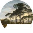 papier peint panoramique rond adhésif paysage italien vert foncé - Ø 70 cm - 158987-5