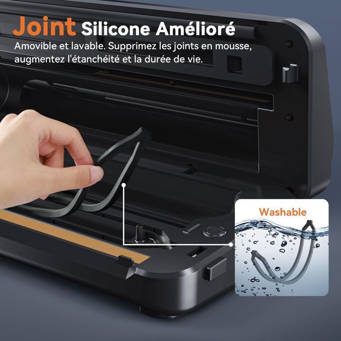 Machine Sous Vide Alimentaire 8 En 1 ESoundvol – Avec Contrôle De Température, Coupe-sac Intégré Et écran LED – 10 Sacs Inclus
