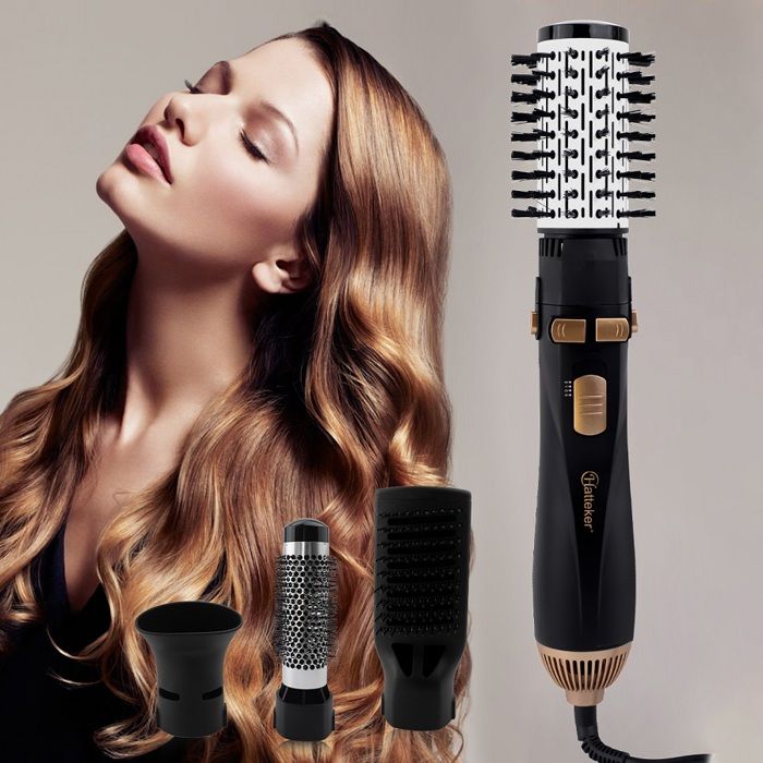 Brosse Soufflante 4 En 1 KinseiBeauty 1200W - 3 Températures/Vitesses - Têtes Interchangeables - Neuf