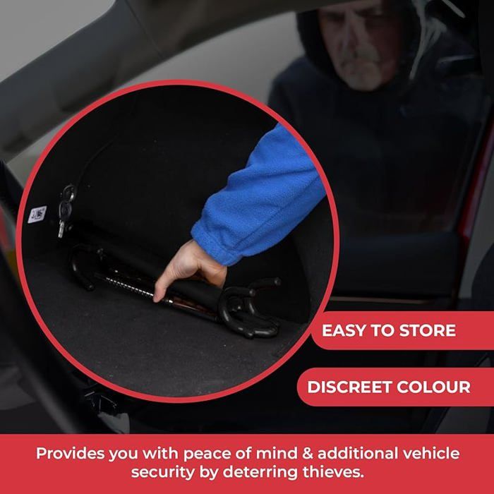 TINMAGI Canne Antivol Voiture Rétractable - Bloque Volant Avec Serrure à Combinaison 5 Chiffres, Barre Antivol Universelle Pour Voitures, Camions Et SUV, Noir