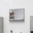 570Magasin•)Miroir de salle de bain esthétiquement|Miroir Style Moderne Salon Chambre Gris béton 60x10,5x45 cm Miroir Lumineux Solid-0