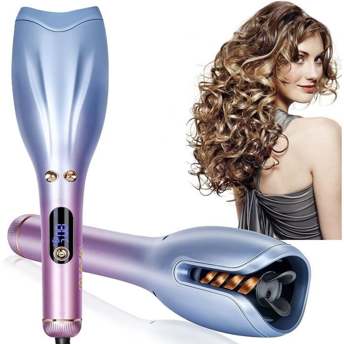 Boucleur à Cheveux Automatique, Fer a Boucler vec Technologie des Lons