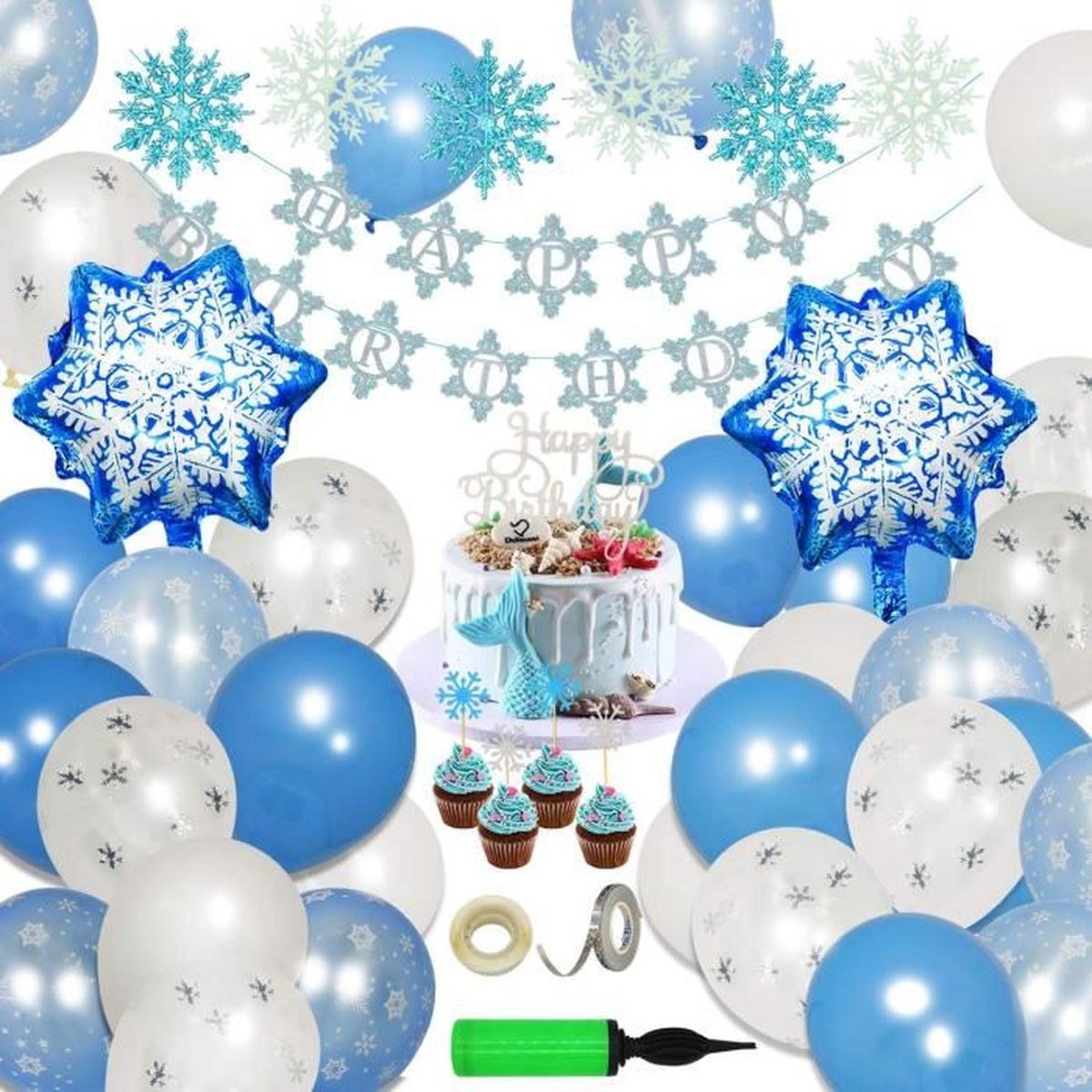 Echoan Decoration Anniversaire Flocon Bleu Blanc Fete Decoration Ballon Pompe Ballon Manuelle Happy Birthday Banniere Fournitures Cdiscount Echoan Decoration Anniversaire Flocon Bleu Blanc Fete Decoration Ballon Pompe Ballon Manuelle Happy Birthday Banniere Fournitures Cdiscount