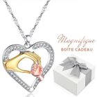 Collier Baigné dans l'OR Mère Enfant. Magnifique Boîte cadeau offerte. 2SPLENDID®. Cadeau idéal pour la fête des mères, Noël