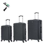 CELIMS FRANCE Set de Valise 3 Pièces | Valise CELIMS Week-end | Cabine + Moyenne + Grande | Roues 360 | Cadenas | Noir