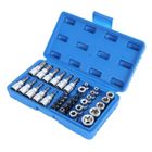 BLUETHY 34 Pièces Coffret de Douille, Douille pour Vis Mâles et Femelles /Clé Douille Intérieur Extérieur-CLE TORX