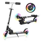 Trottinette enfant - CAROMA - Trottinette pliable - 3 Levels Hauteur ajustable - LED Lumière ABEC-7 - Léger pour Enfants - Noir