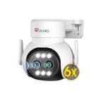 Ctronics PTZ Caméra Surveillance Extérieur 4MP 6x Zoom Hybride WiFi 2.4/5GHz Carte SD 128Go 2 Objectifs Détection Humanoïde Blanc