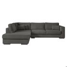 Canapé d'angle gauche XXL 6 places BELAMI en tissu - Gris foncé - L303 x 228 x 86cm - LOUNGITUDE