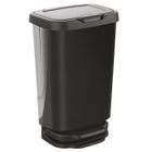 MHOME Poubelle de cuisine à pédale JIVE - 40 L - Effet métal - Noir