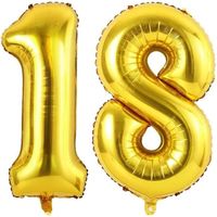 Géant Ballon Chiffre 101Cm Anniversaire 18-81 Or, Ballon Numero 18-81 Deco Birthday, Balloon 18-81 Numéro Party Deco 101Cm[n3955]