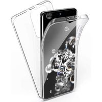 pour Coque Samsung Galaxy S21 Ultra 5G 360 Degres Clair Transparent et Protecteur d'écran Intégré Silicone Intégrale