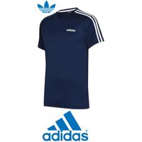T-shirt homme Adidas Originals 3 bandes Estro bleu navy à manches courtes et technologie ClimaLite