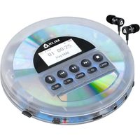 KLIM Nomad Transparent -Nouveauté 2023 - Lecteur CD Portable - Batterie Intégrée Longue Durée - Écouteurs KLIM Fusion - CD-R, CD-RW