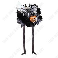 TD® Suspension de Porte Fantôme Halloween 45*120cm Décoration d'horreur Couronne de citrouille effrayante Couronne d'Halloween