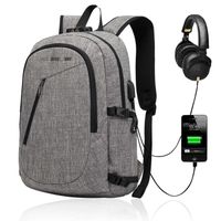 TD® Sac à dos antivol pour ordinateur portable de 15,6 pouces avec verrou, avec port de chargement USB et port casque
