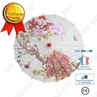 TD® Mini parapluie décoratif peint à la main papier à l'huile poteau droit style ancien cadeau artisanat parapluie parapluie